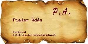 Pieler Ádám névjegykártya